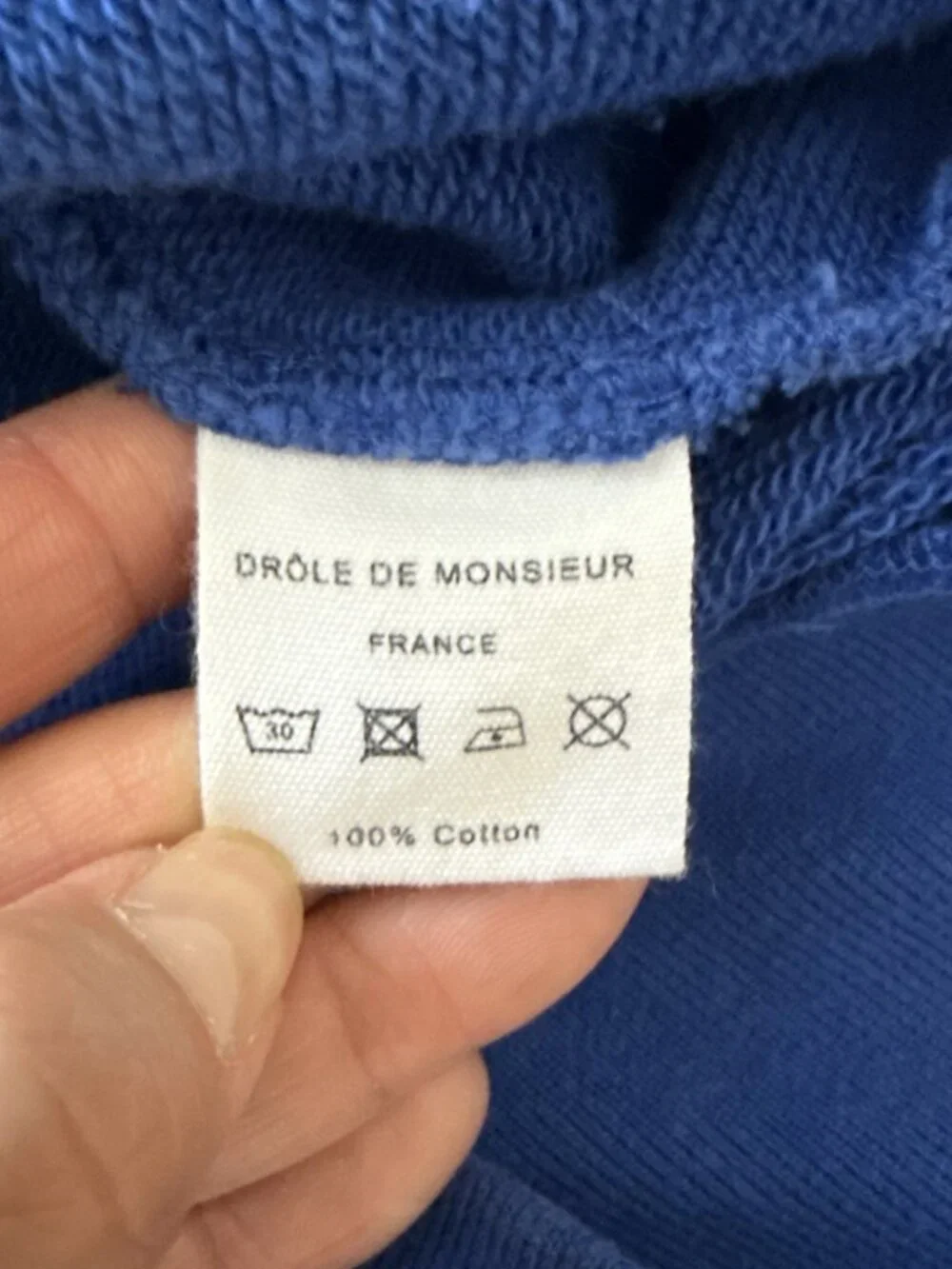 Drole de Monsieur Not From Paris Madame Men's Blue Sweatshirt Sweater Sz M